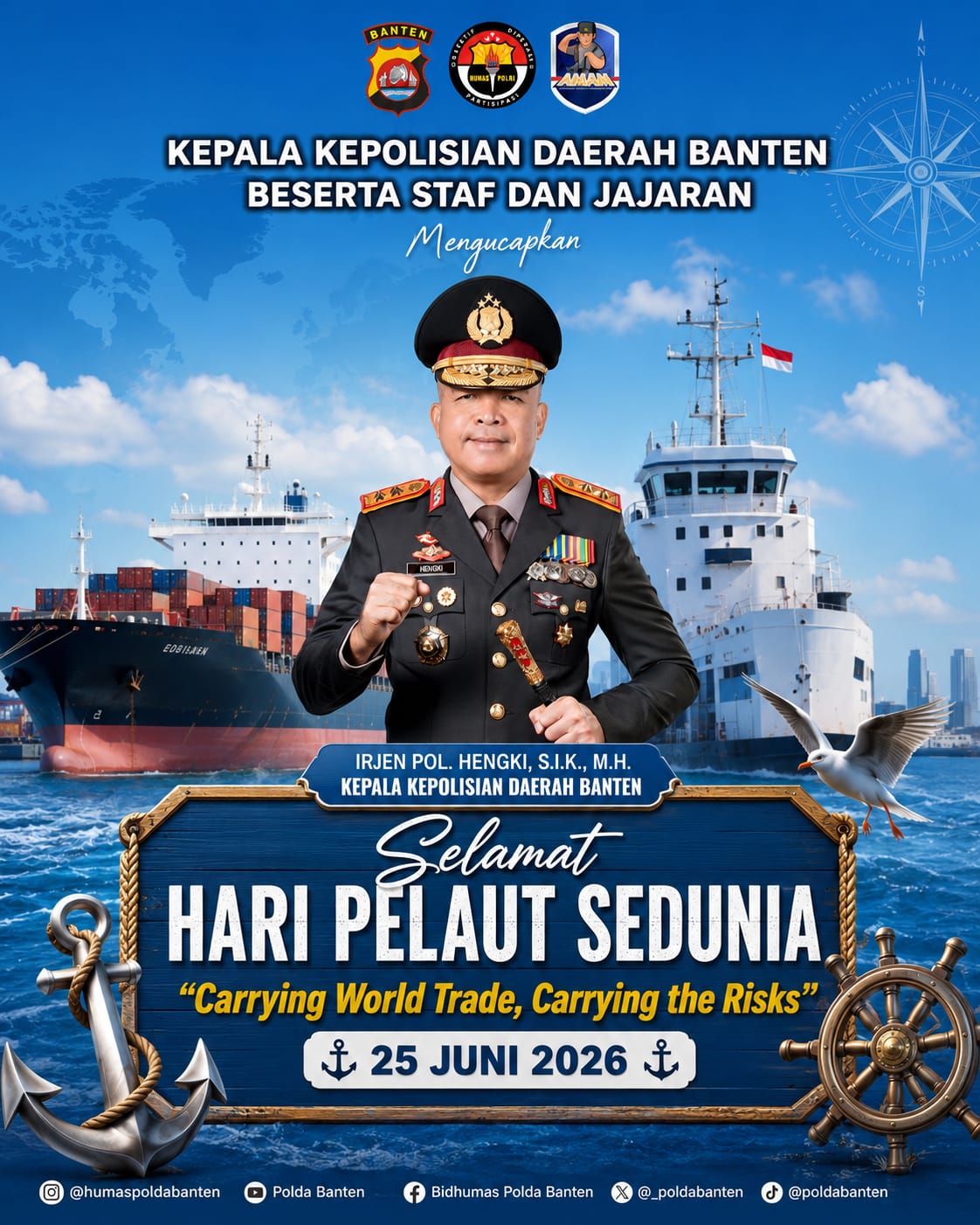 Polda Banten Apresiasi Pelaut di Hari Pelaut Sedunia 2026, Soroti Risiko Besar di Jalur Perdagangan Global