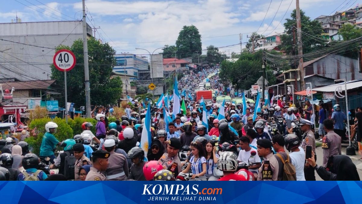 Ribuan Fans Argentina Birukan Jalan Utama Ambon Usai Tim Tango Taklukkan Aljazair 3-0, Macet Parah