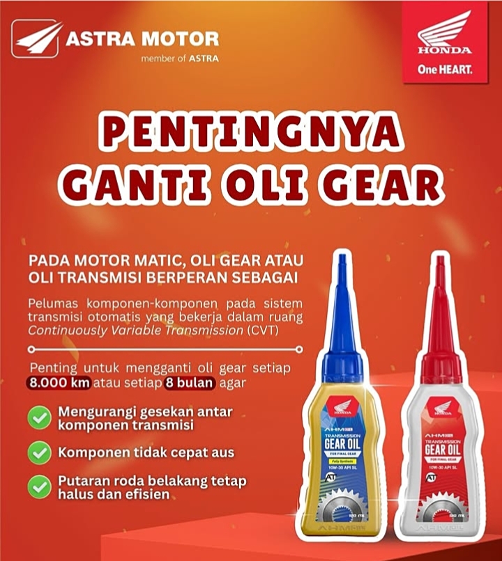 Astra Motor Bengkulu Ingatkan Pemilik Motor Matic: Oli Gear Tak Kalah Vital dari Oli Mesin, Jangan Sampai Terlupakan