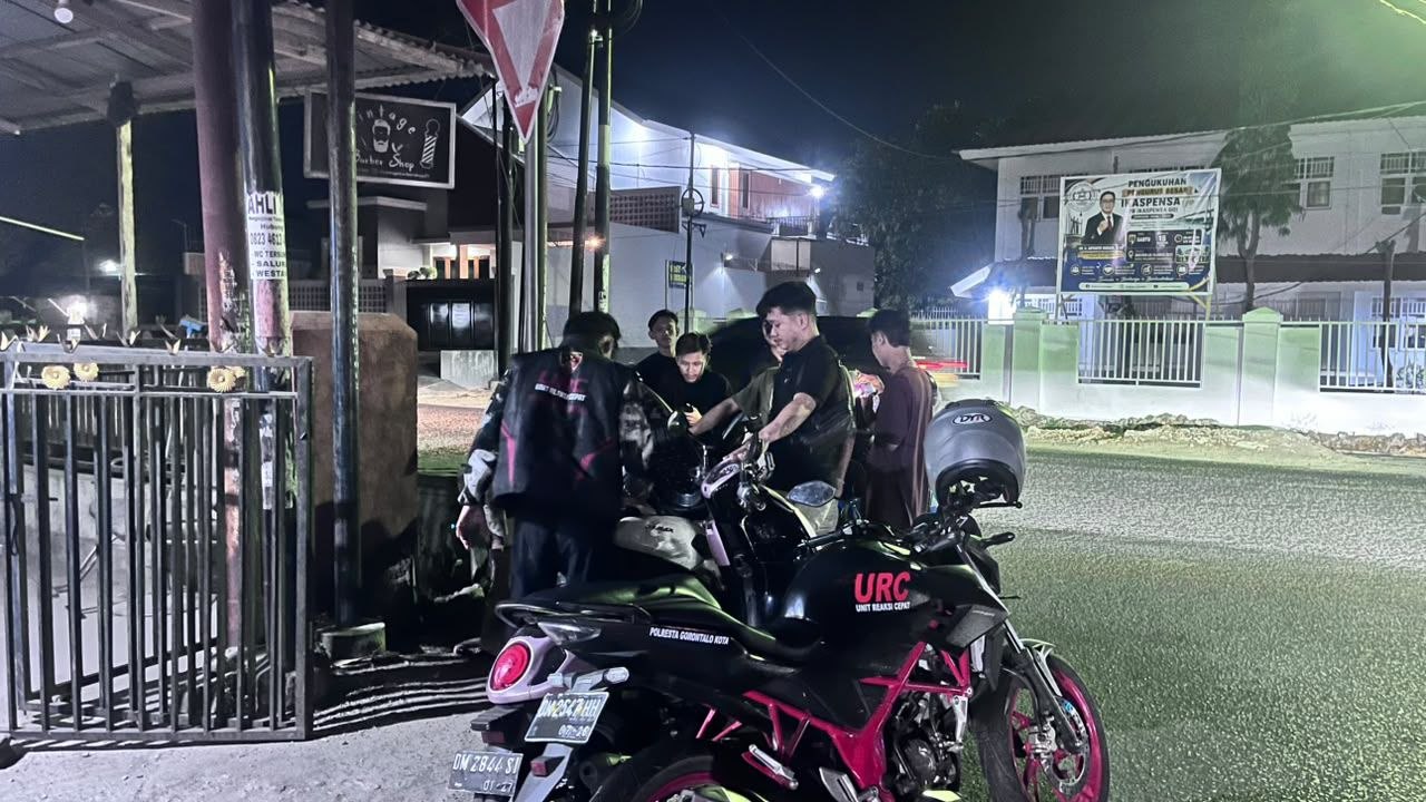 Patroli Malam URC Polresta Gorontalo Kota Sasar Titik Keramaian, Cegah Pengeroyokan yang Dipicu Miras