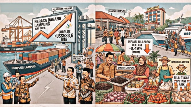 Ekspor Lampung Tumbuh 16,17 Persen pada Juni 2026, Neraca Dagang Surplus US$533,6 Juta