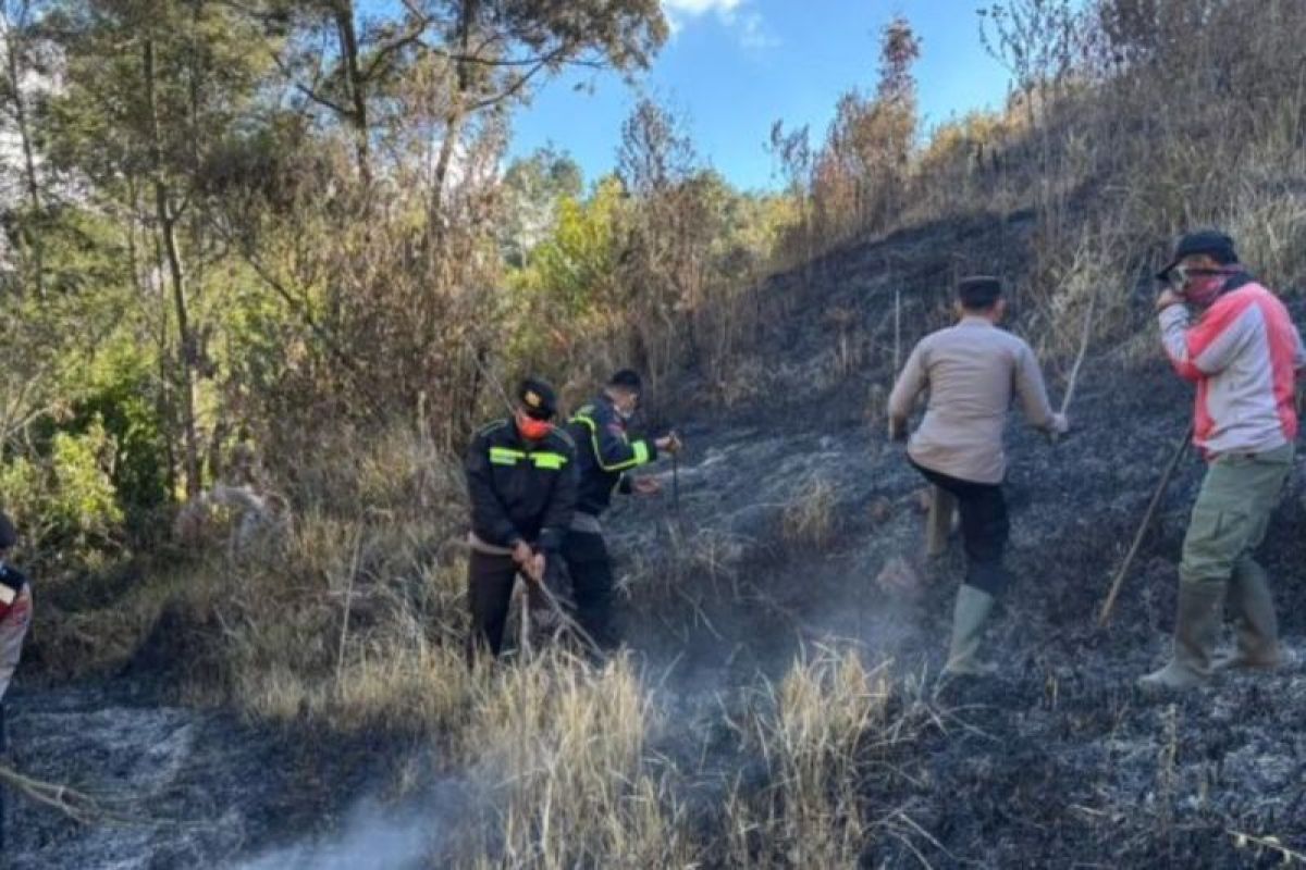 Polres Lumajang Kerahkan Personel Bantu Padamkan Karhutla di Lereng Semeru, 172 Pendaki Dievakuasi dari Ranu Kumbolo