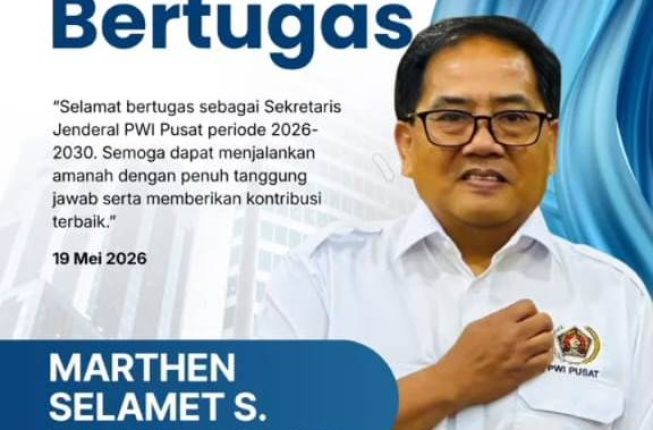 PWI Pusat Tunjuk Marthen Selamet Susanto sebagai Sekjen Gantikan Zulmansyah Sekedang, Ini Susunan Pengurus Terbaru