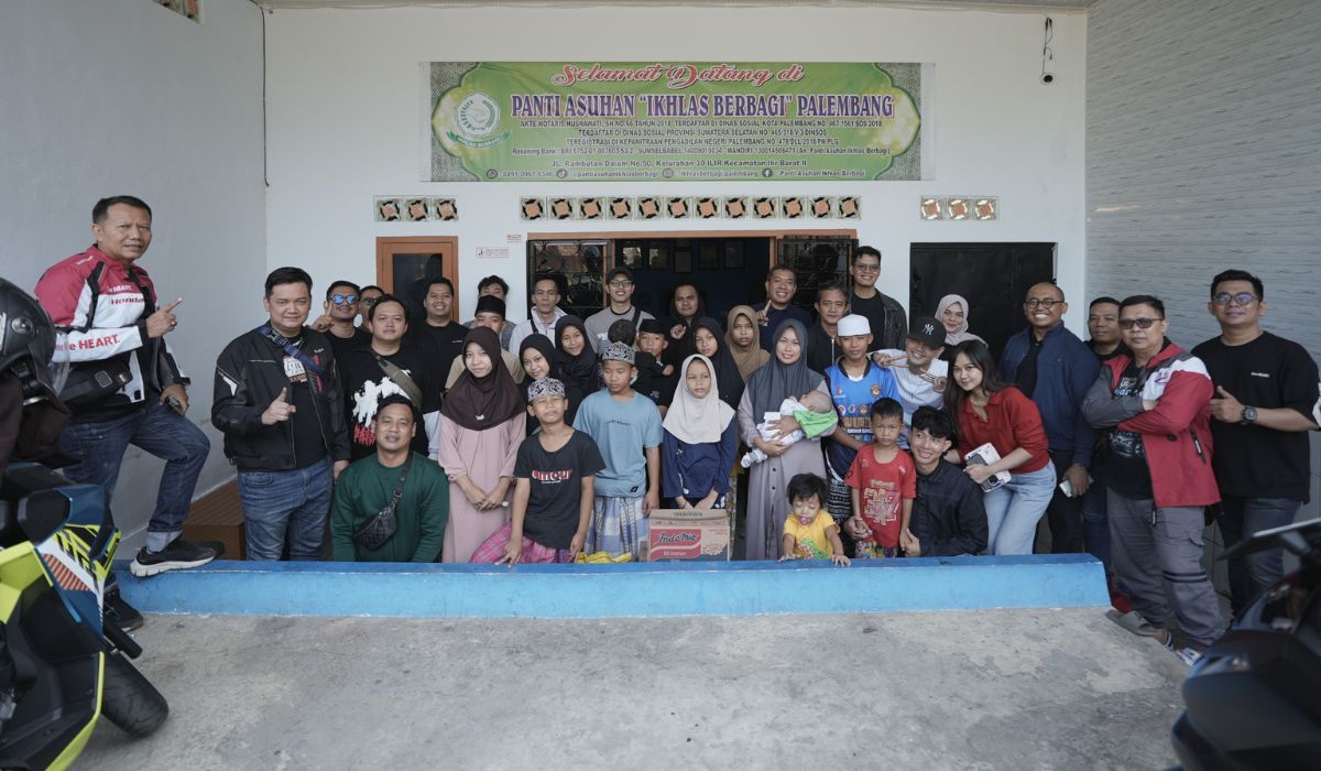 Komunitas Honda Palembang Gelar Touring dan Bagikan Sembako ke Panti Asuhan, 50 Anak Terima Bantuan