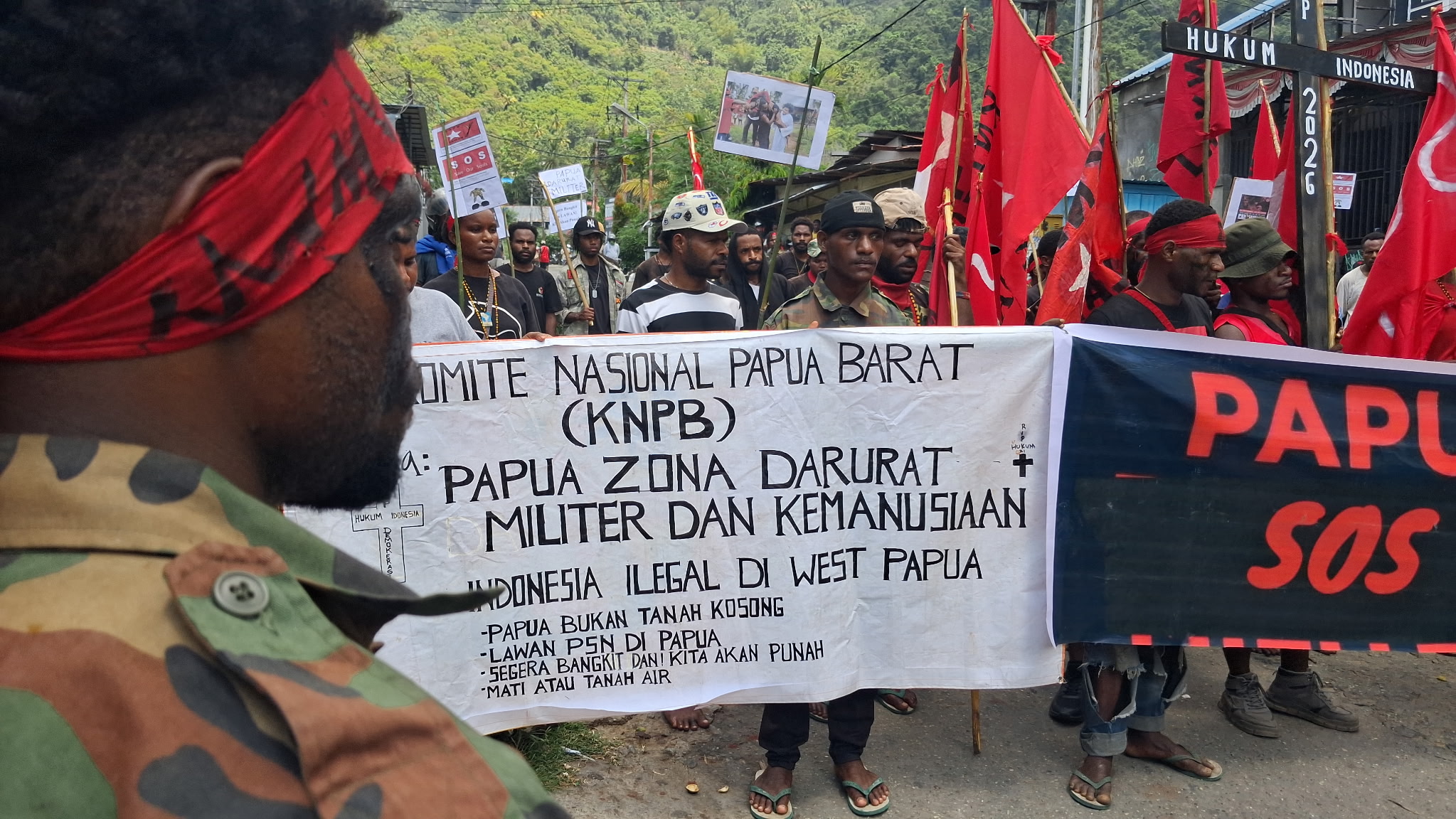 KNPB Gelar Aksi di Empat Titik Kota Jayapura, Massa Desak TNI-Polri Ditarik dari Tanah Papua