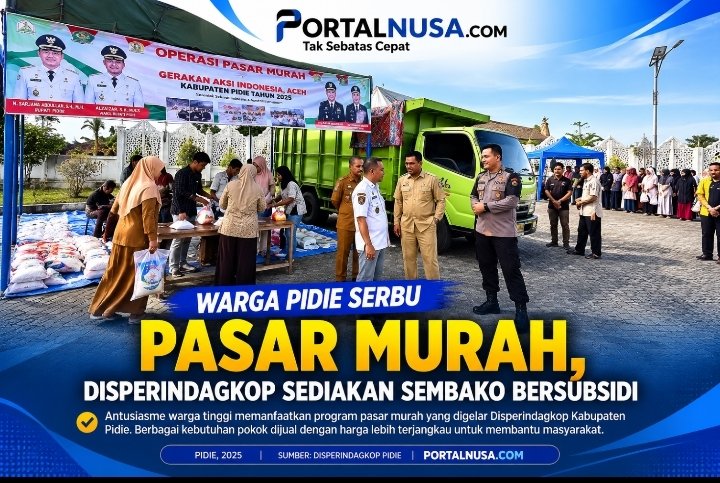 Pemerintah Pidie Gelar Pasar Murah 10 Hari di 9 Kecamatan, Subsidi Rp4.000 Per Kilogram Sembako