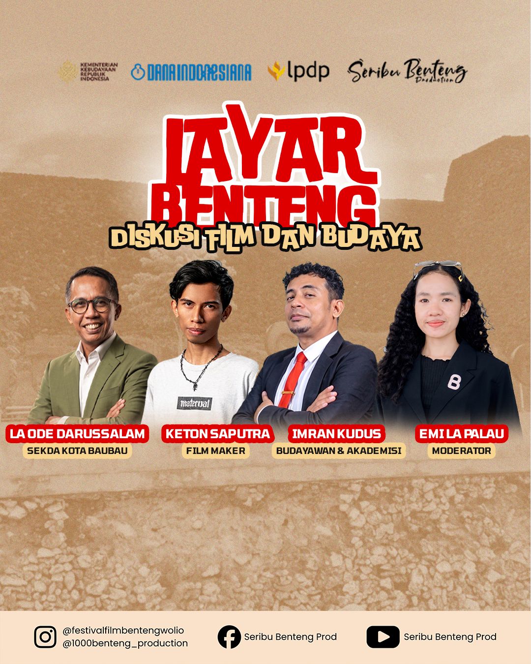 Layar Benteng Tutup Perjalanan di Benteng Sorawolio Baubau, Sembilan Film Diputar Semalam untuk Warga Buton