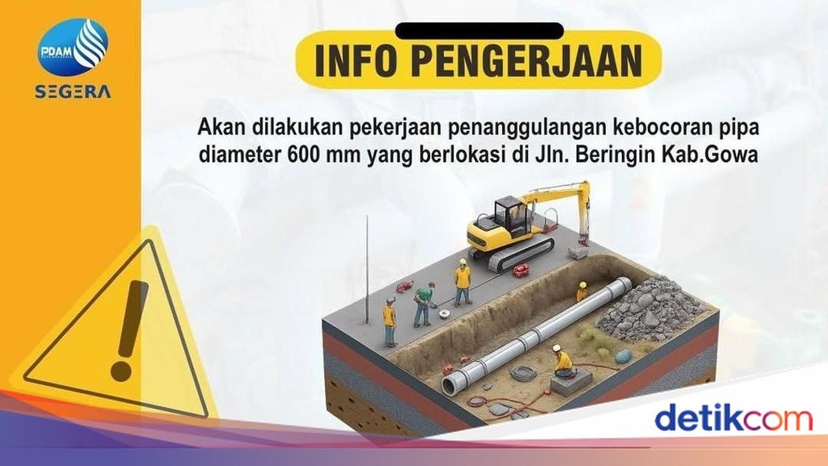 PDAM Makassar Gangguan Suplai Air di 17 Titik Hari Ini Imbas Pengerjaan Pipa di Gowa