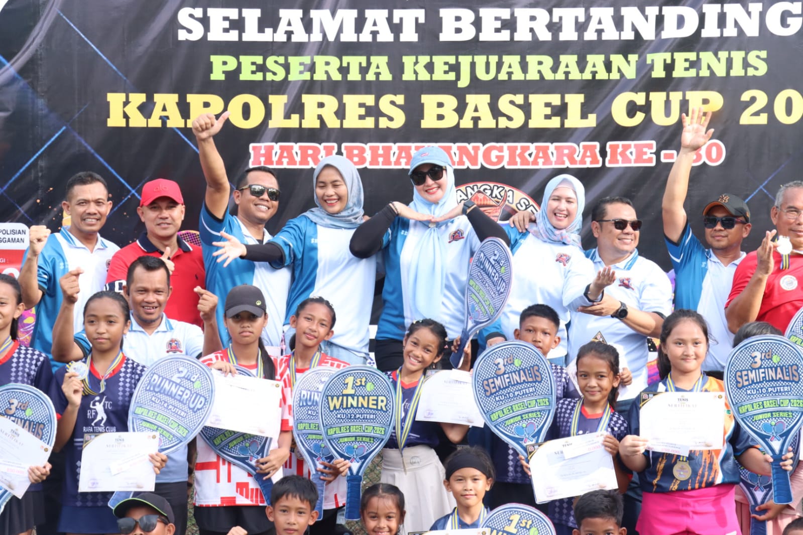 Turnamen Tenis Lapangan Kapolres Basel Cup 2026 Resmi Berakhir, Cari Bibit Atlet Muda di Bangka Belitung