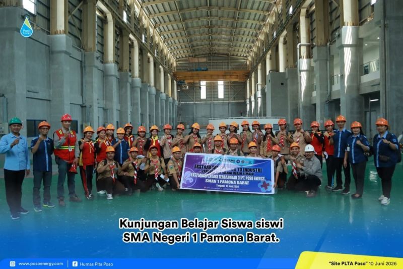 35 Siswa SMA Negeri 1 Pamona Barat Belajar Energi Terbarukan Langsung di PLTA Poso 515 MW