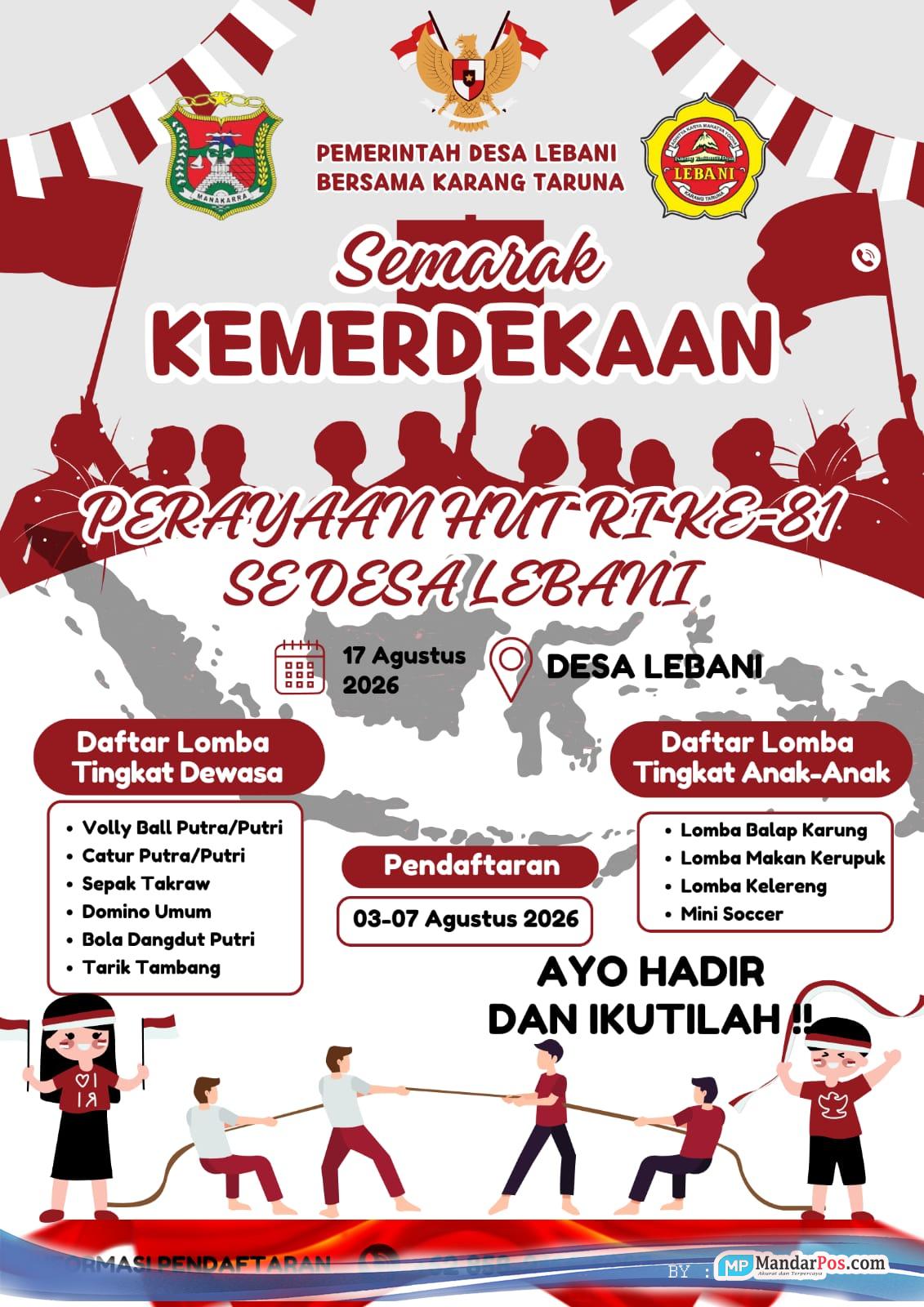 HUT ke-81 RI di Desa Lebani, Pemdes dan Karang Taruna Siapkan Lomba Perkuat Gotong Royong Warga