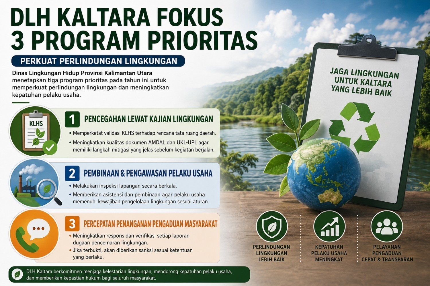 DLH Kalimantan Utara Siapkan Tiga Program Prioritas Lingkungan 2026, dari Pengawasan Perusahaan hingga Respons Pengaduan Warga