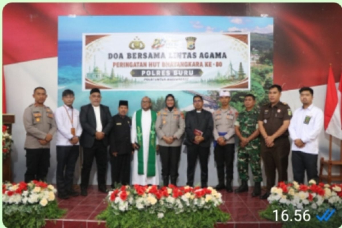 Polres Buru Gelar Doa Bersama Lintas Agama Sambut HUT Bhayangkara ke-80, Kapolres Minta Dukungan untuk Tugas Pemeliharaan Kamtibmas
