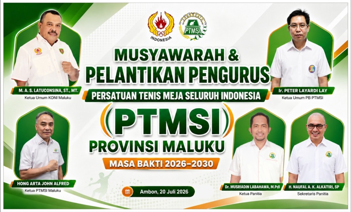 Muswil PTMSI Maluku Besok Pilih Ketua Baru, Petahana Hong Arta John Alfred Siap Kembali Maju