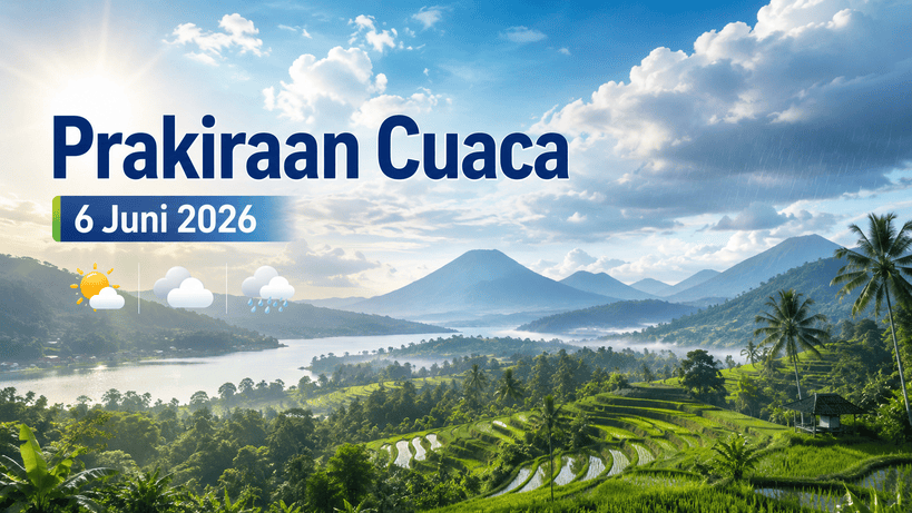 Prakiraan Cuaca Sumatera Barat Hari Ini, 6 Juni 2026: Dua Wilayah Diguyur Hujan Ringan, Kota Padang Waspada Malam Hari