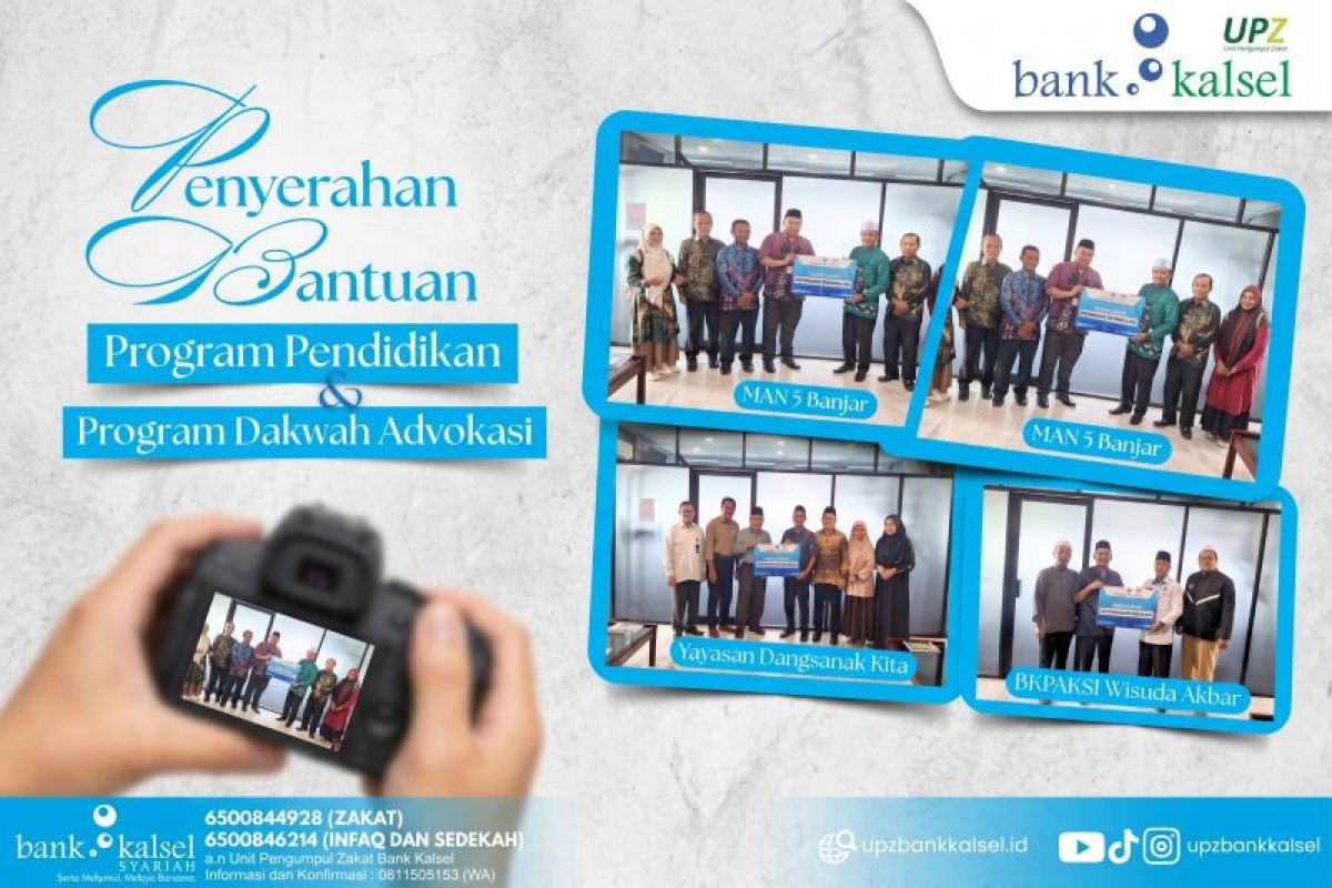 Bank Kalsel Salurkan Bantuan Pendidikan dan Dakwah ke Sejumlah Lembaga di Kalimantan Selatan, Termasuk Perbaikan Sekolah Rawan Banjir