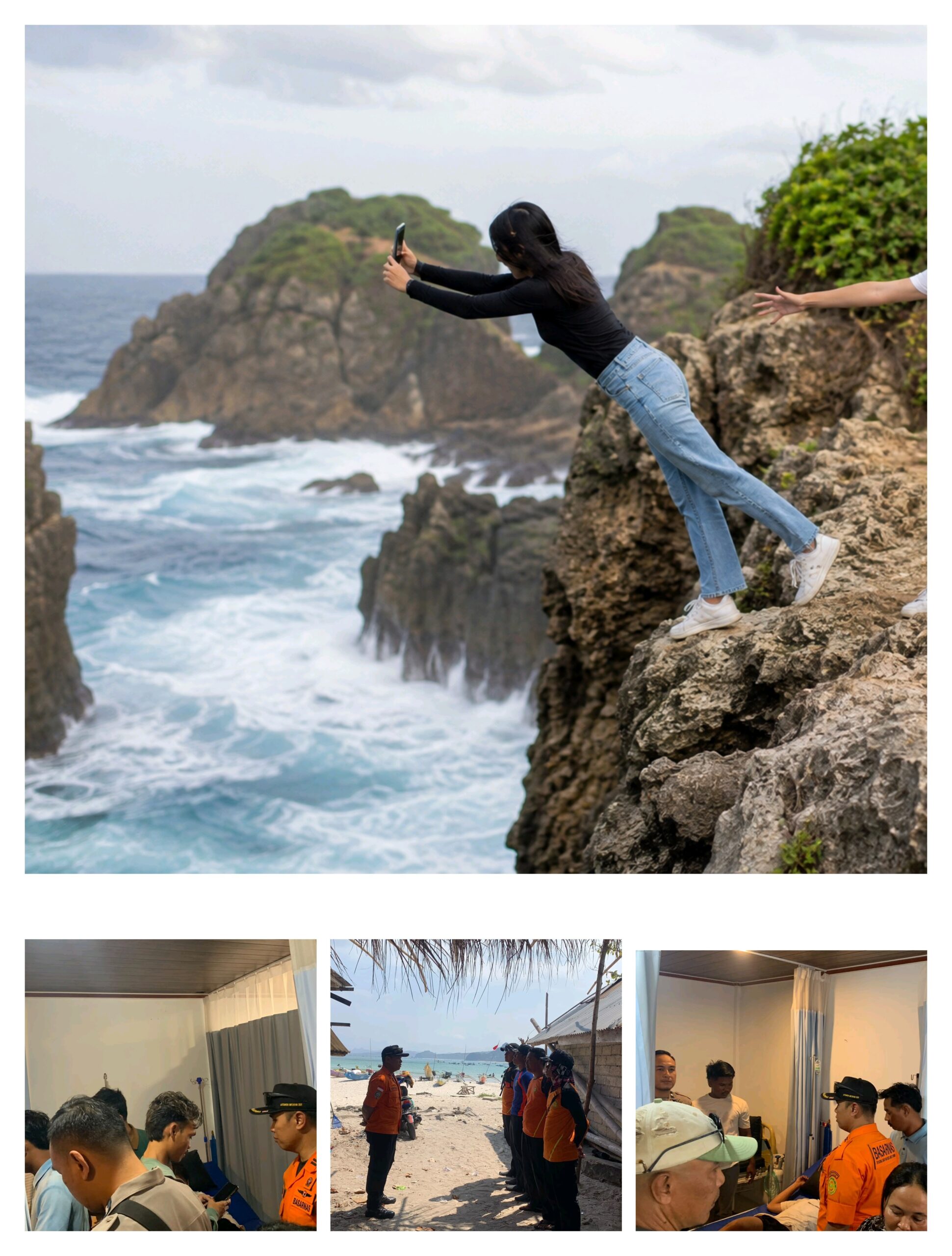 4 Wisatawan Terjatuh dari Tebing Pantai Semeti Lombok Tengah saat Selfie, Satu Meninggal Dunia