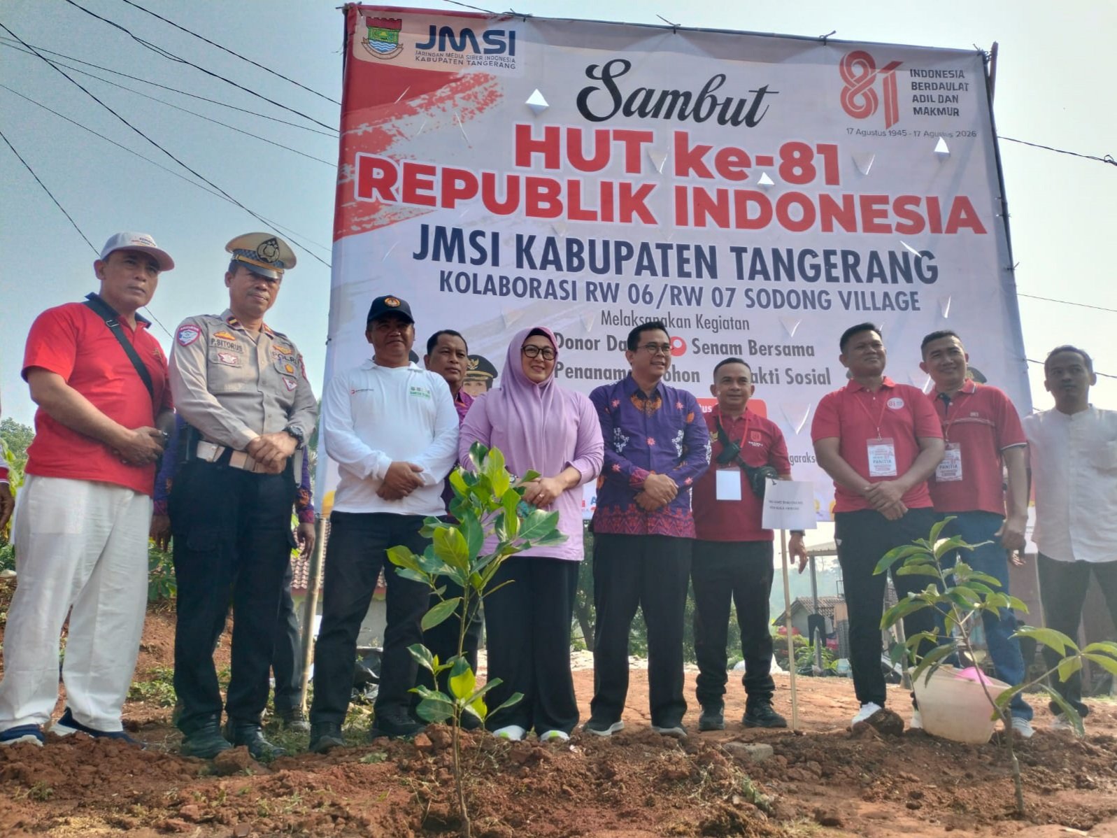 JMSI Tangerang Gelar Baksos hingga Tanam 200 Pohon di Tigaraksa, Wabup Intan Resmikan Balai Warga