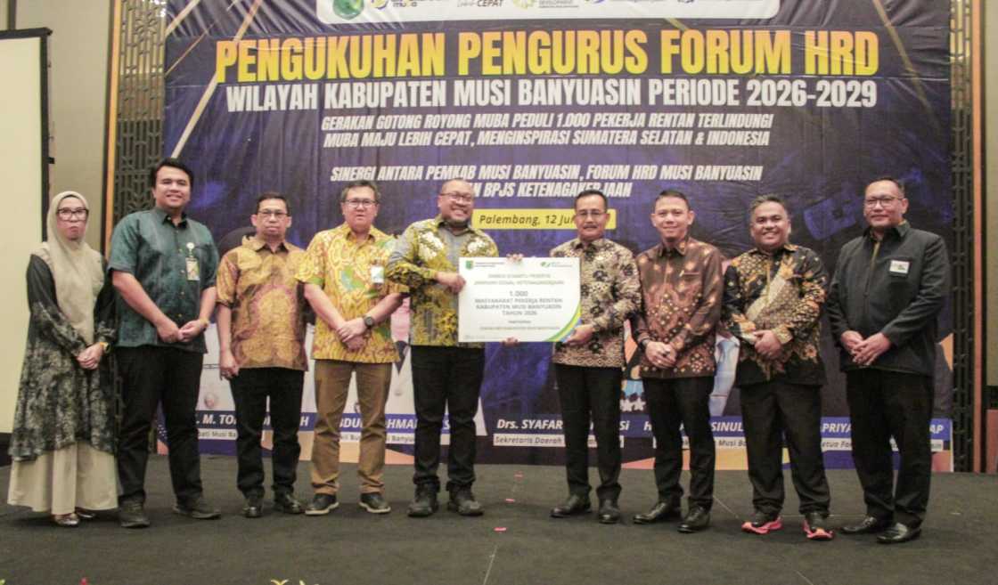Pemkab Muba Beri Penghargaan ke 4 Perusahaan Pelopor Lindungi 350 Pekerja Rentan Lewat BPJS Ketenagakerjaan