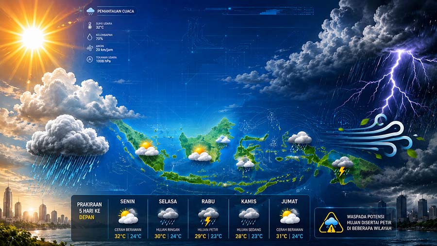 Prakiraan Cuaca Sumatera Barat Hari Ini, 28 Mei 2026: 5 Wilayah Berpotensi Hujan Ringan, Waspada Kabut Pagi di Bukittinggi dan Solok