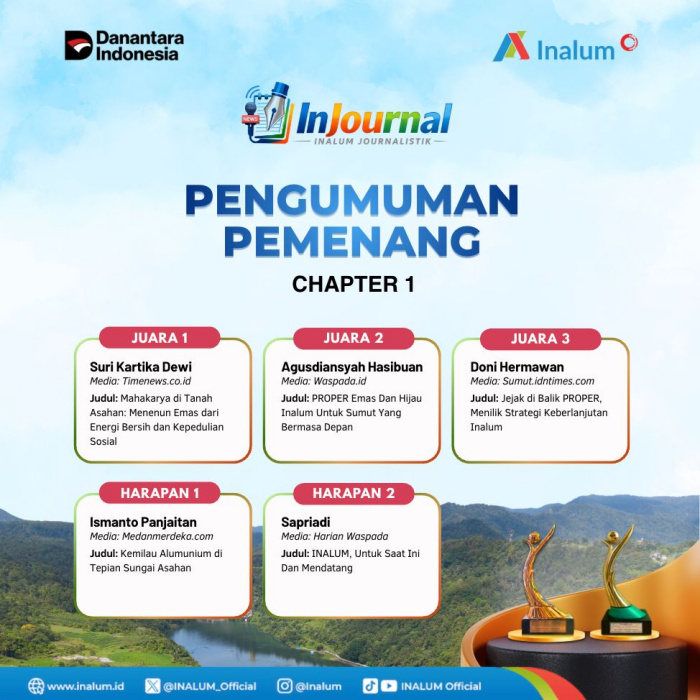 INALUM Gelar Kompetisi Jurnalistik IN-Journal, Dorong Liputan Keberlanjutan dan Energi Bersih bagi Jurnalis Sumut