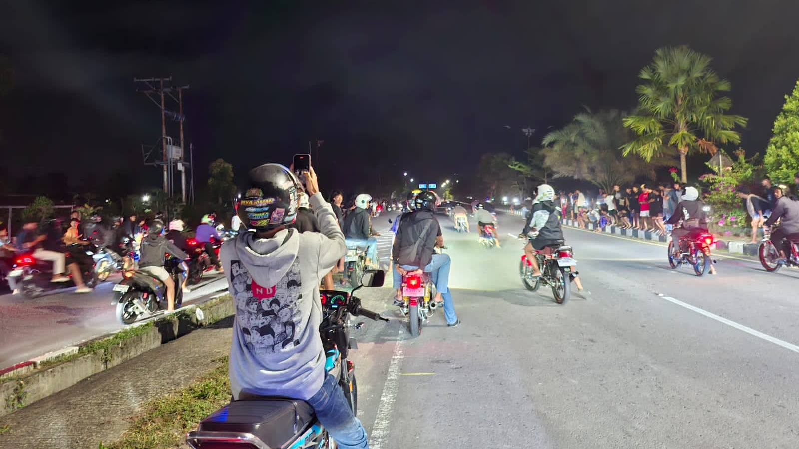Polres Lombok Barat Bubarkan Balap Liar di Bypass BIL II, Jalan Ditutup Paksa Saat Start