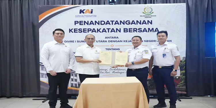KAI Divre I Sumut Resmi Gandeng Kejari Asahan, Stasiun Kisaran Layani 338 Ribu Penumpang Hingga Juli 2026