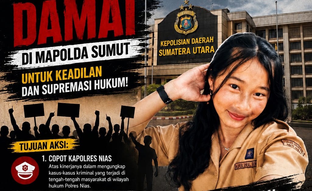 Aksi Solidaritas Jilid II di Mapolda Sumut Desak Keadilan untuk Agnis Jance Zebua dan Reformasi Hukum di Nias