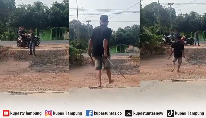 Duel Pedang di Lampung Timur Viral, Satu Korban Nyaris Putus Tangannya—Polisi Selidiki Motif di Balik Saling Lapor