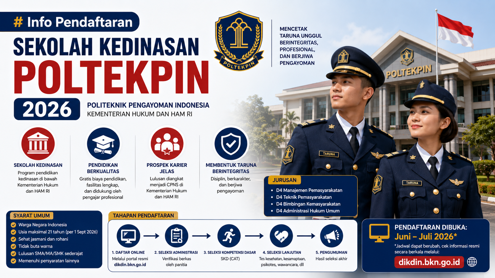 Syarat Umum Daftar Poltekpin 2026 yang Wajib Dipenuhi Calon Peserta