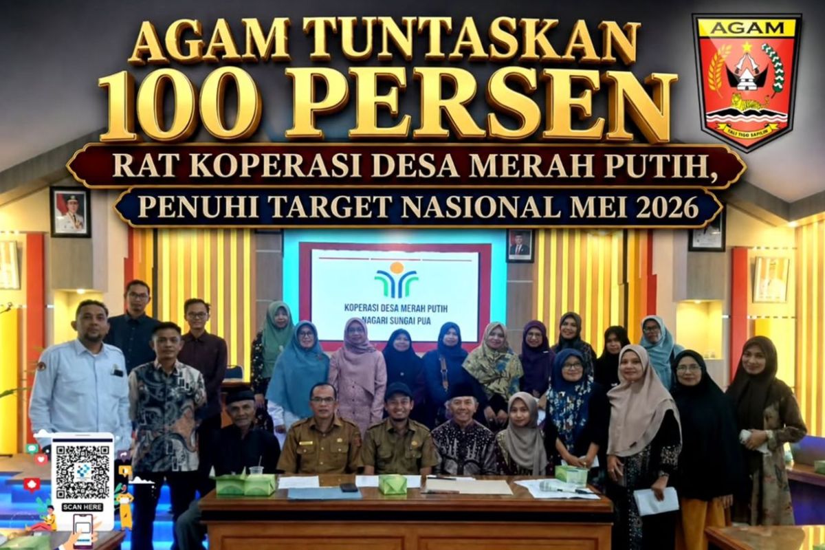 92 Koperasi Desa Merah Putih di Agam Tuntaskan Rapat Anggota Tahunan Tepat Waktu, Lampaui Target Nasional