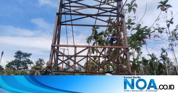 Kodim 0108/Agara dan Warga Pasang Ring Kawat Jembatan Gantung di Lawe Ger Ger, Target Percepatan Pembangunan Infrastruktur Aceh Tenggara