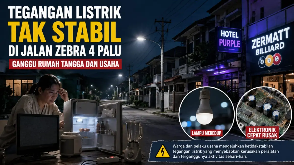 Warga Jalan Zebra 4 Palu Keluhkan Tegangan Listrik Tak Stabil, Peralatan Elektronik Rumah Tangga Cepat Rusak