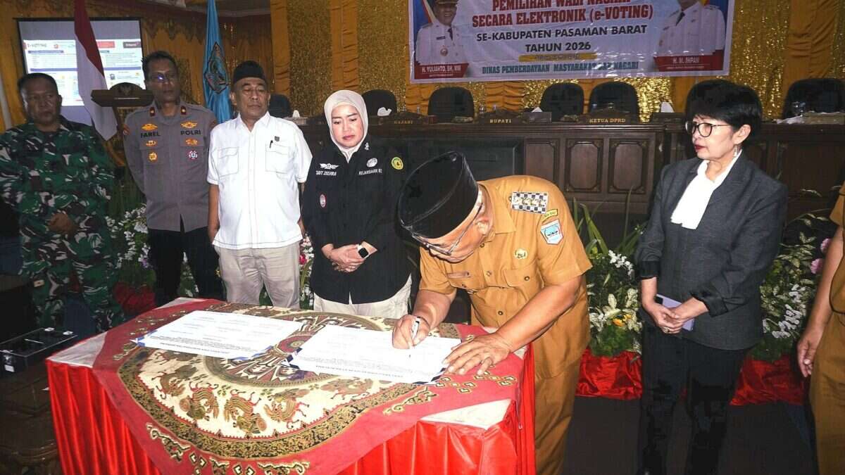 Pemkab Pasaman Barat Resmi Luncurkan Sistem e-Voting untuk Pilwana 2026, Target Tingkatkan Partisipasi Warga Nagari