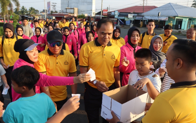 Polres Bengkulu Utara Rayakan Hari Bhayangkara ke-80 dengan Lomba Masak Nasi Goreng hingga Jalan Sehat, Personel dan Bhayangkari Tampil Kompak