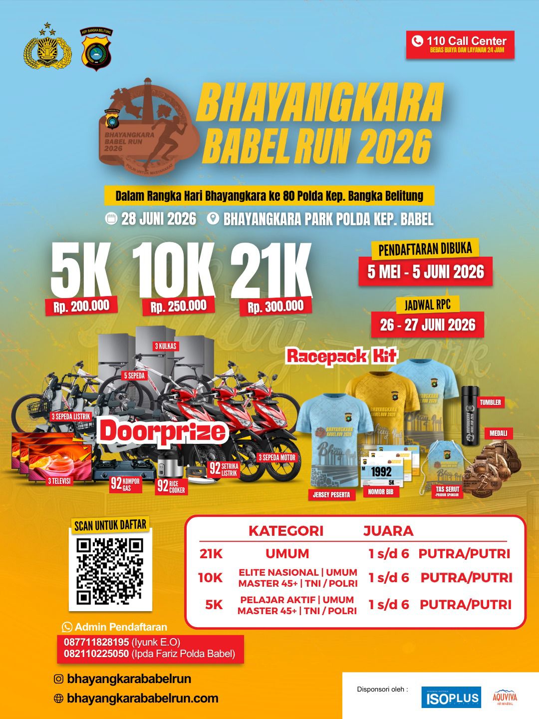 Bhayangkara Babel Run 2026 Edisi Ketiga Siap Digelar, Ribuan Pelari dari Dalam dan Luar Daerah Ditargetkan