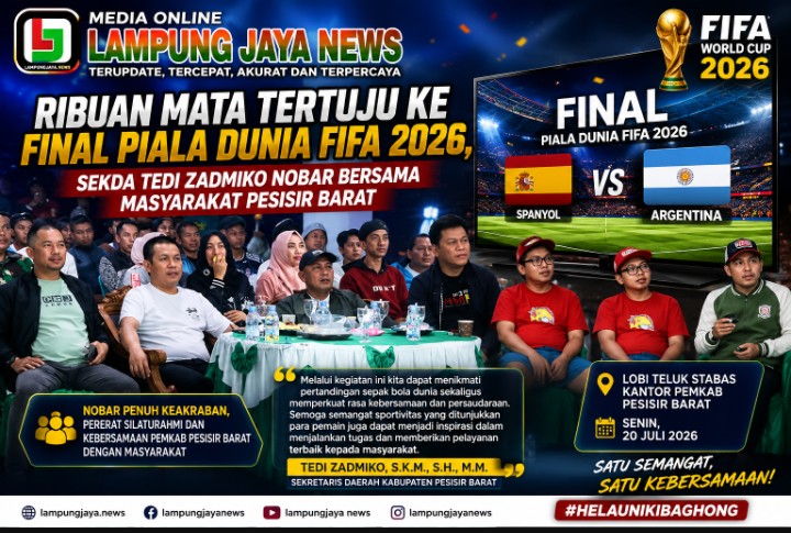 Nobar Final Piala Dunia 2026 di Pesisir Barat Dipadati Ribuan Warga, Sekda Sebut Bukan Sekadar Hiburan