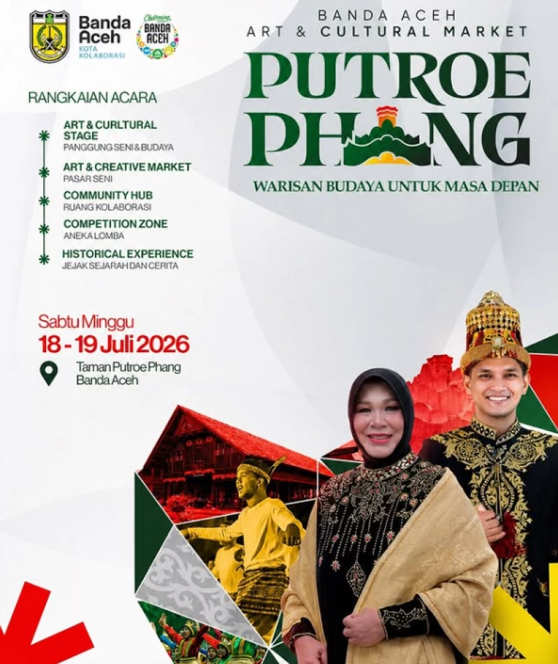 Pemkot Banda Aceh Hidupkan Taman Putroe Phang sebagai Pusat Seni dan Ekonomi Kreatif Akhir Pekan hingga Agustus 2026