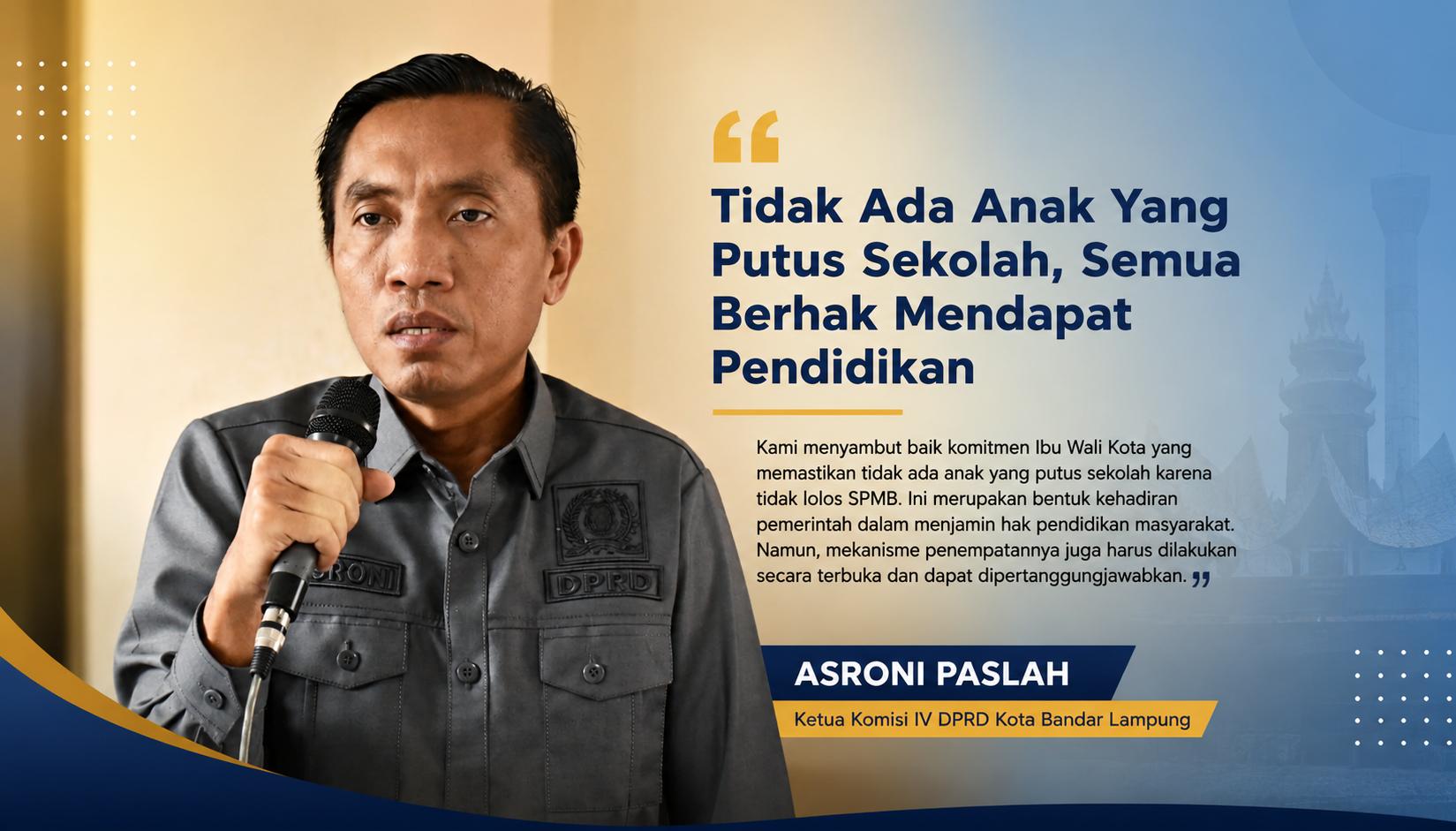 DPRD Bandar Lampung Minta Data Daya Tampung SMP Negeri Dibuka ke Publik, 7 Hal Dievaluasi
