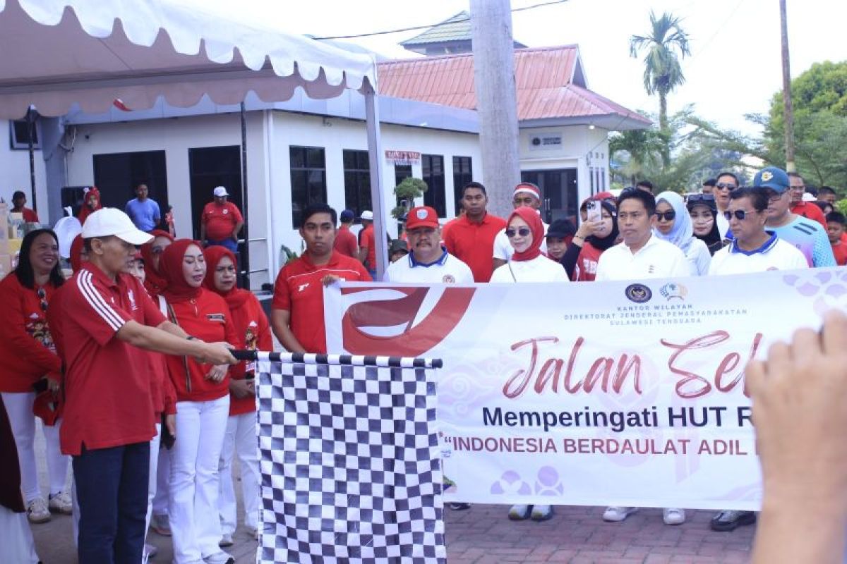 Kanwil Ditjenpas Sultra Gelar Fun Walk dan Lomba Bola Gotong di Lapas Kendari, Sulardi: Semangat Kemerdekaan untuk Kinerja