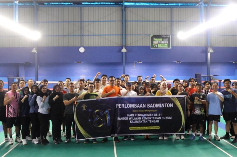 5 Agenda Rangkaian Hari Pengayoman ke-81 di Kalteng, Turnamen Bulu Tangkis Antarpegawai Jadi Pembuka
