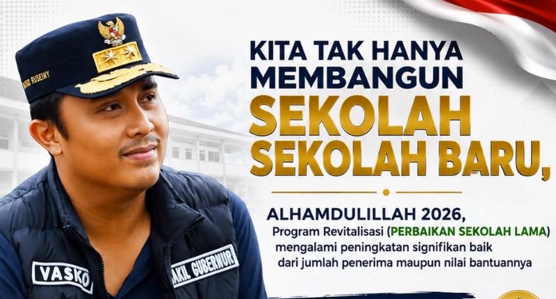 Bantuan Revitalisasi Sekolah di Sumbar 2026 Meningkat 173 Persen, 920 Satuan Pendidikan Terima Rp617 Miliar