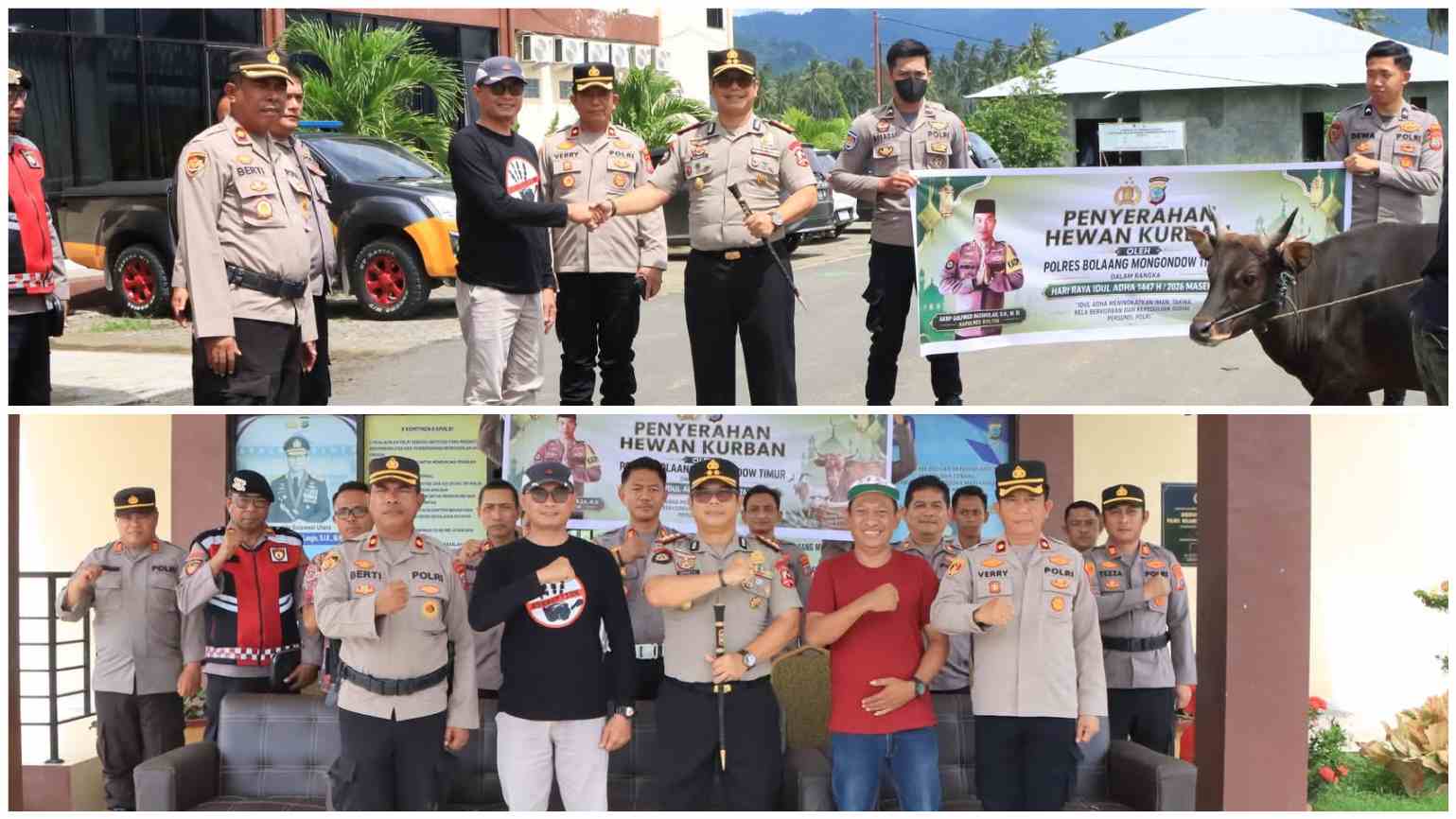 Kapolres Boltim Serahkan 13 Ekor Sapi Kurban ke Desa-Desa, Sangadi Buyat Satu: Langsung Menyentuh Warga