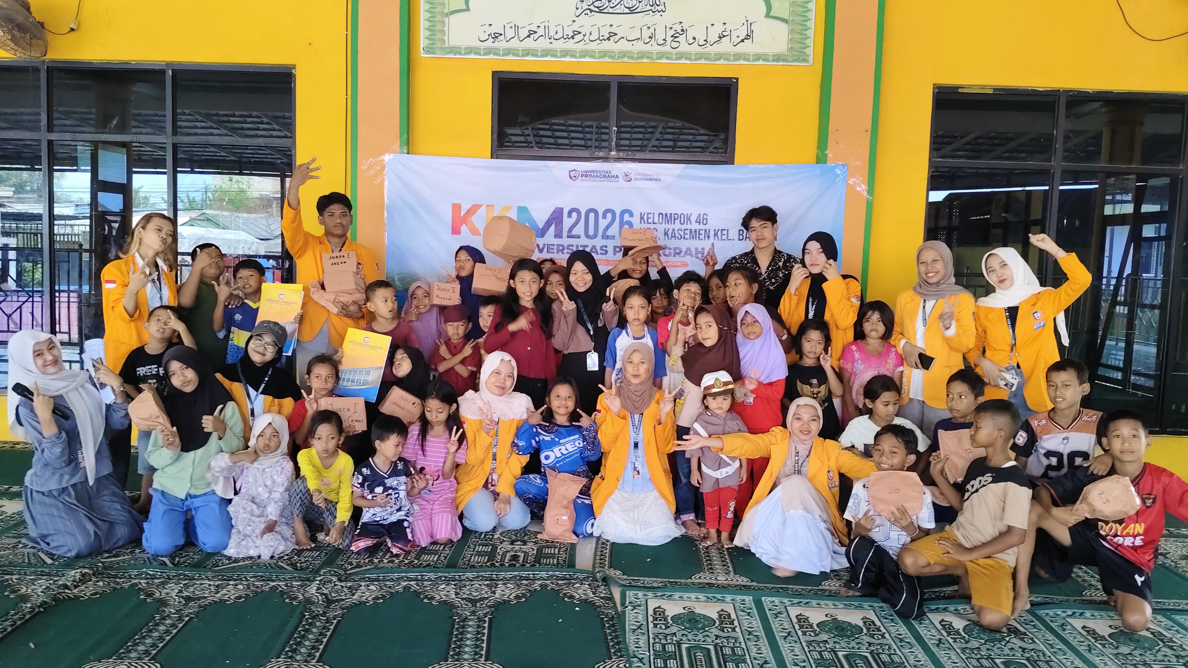 KKM Kelompok 46 Universitas Primagraha Gelar Lomba Serang Mengaji dan Serang Cerdas di Masjid Al Ikhlas Kasemen