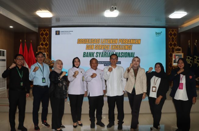 Perkuat Budaya Pelayanan Prima, Kanwil Kemenkum Sumsel Bekali Pegawai dengan Service Excellence dan Literasi Perbankan Syariah
