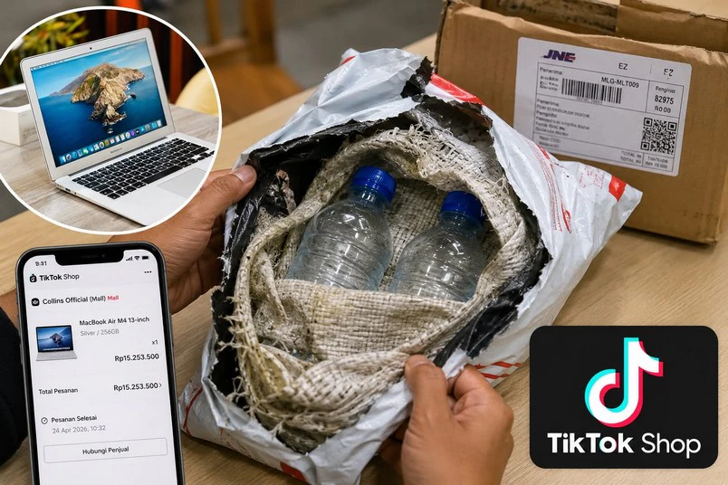 Dosen di Lombok Timur Beli MacBook Rp 15 Juta di TikTok Shop, Paket yang Tiba Malah Berisi 2 Botol Air