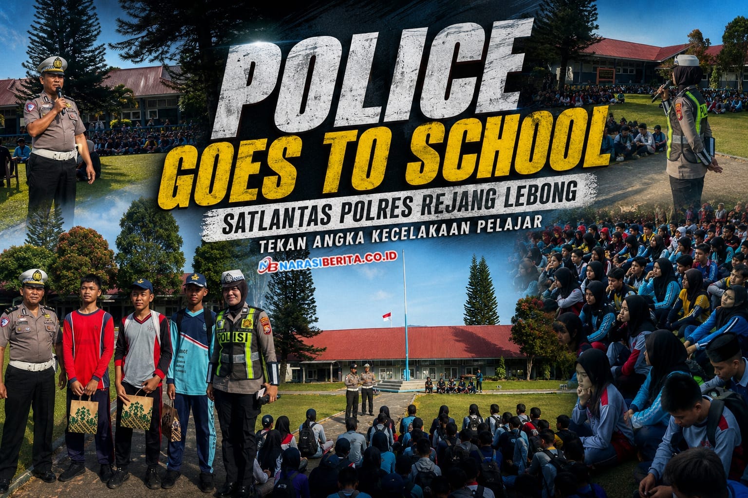 Satlantas Polres Rejang Lebong Gelar Police Goes to School di SMKN 1, Pelajar Diingatkan Larangan Bawa Motor Tanpa SIM