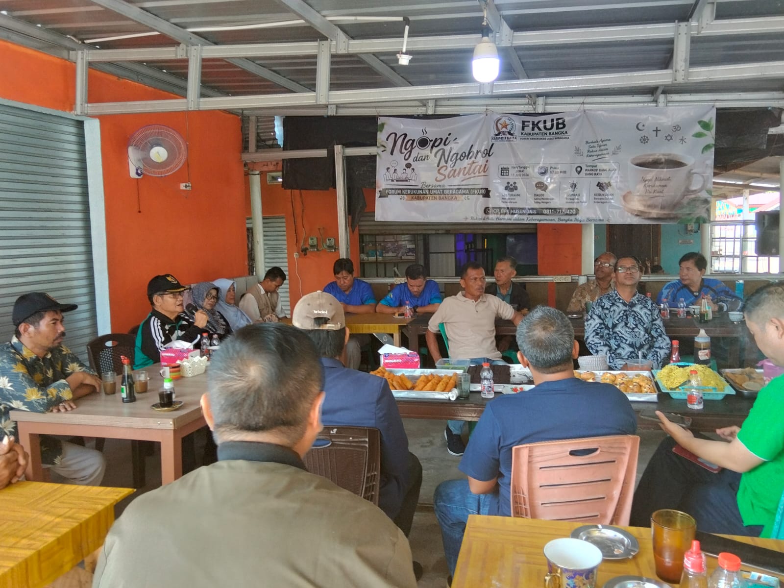 Ngopi Bareng di Warkop, FKUB dan Kesbangpol Bangka Rangkul Tokoh Lintas Agama Jaga Kerukunan Jelang Pilkada
