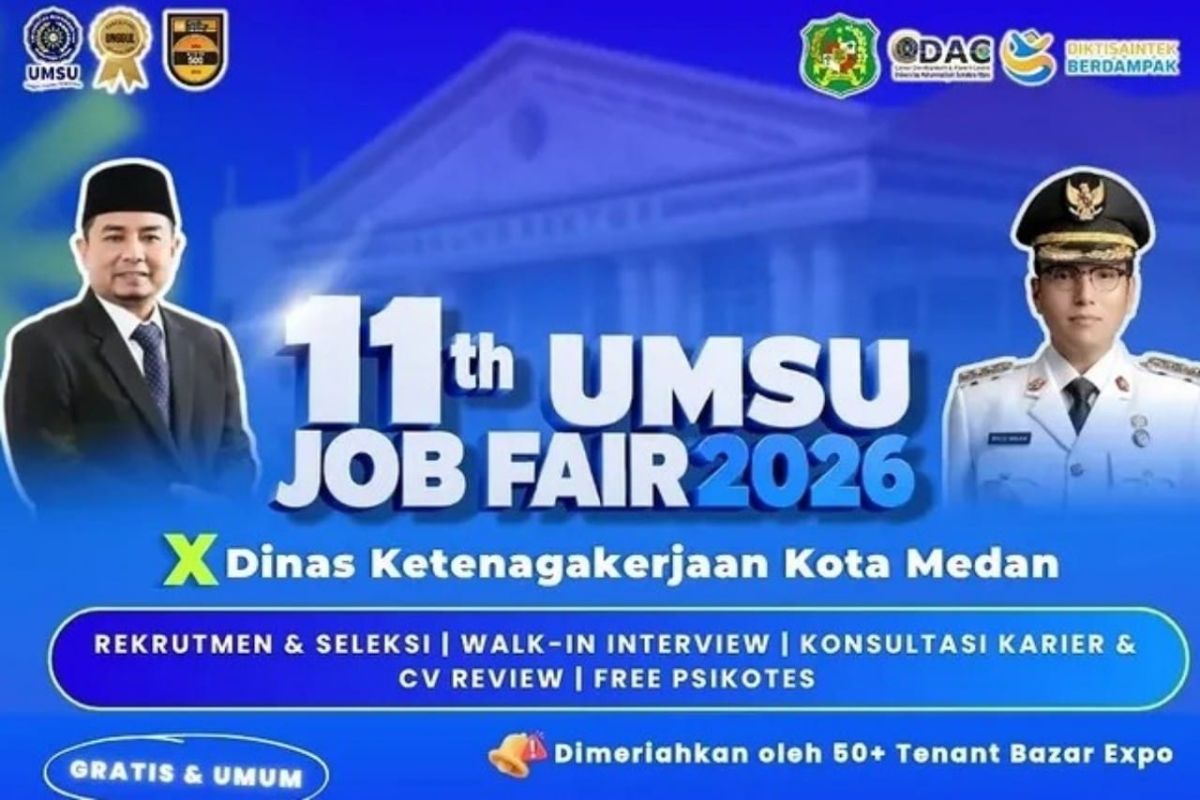 Pemkot Medan dan UMSU Gandeng 50 Perusahaan di Bursa Kerja 2026, Target Serap Lulusan SMA hingga S2