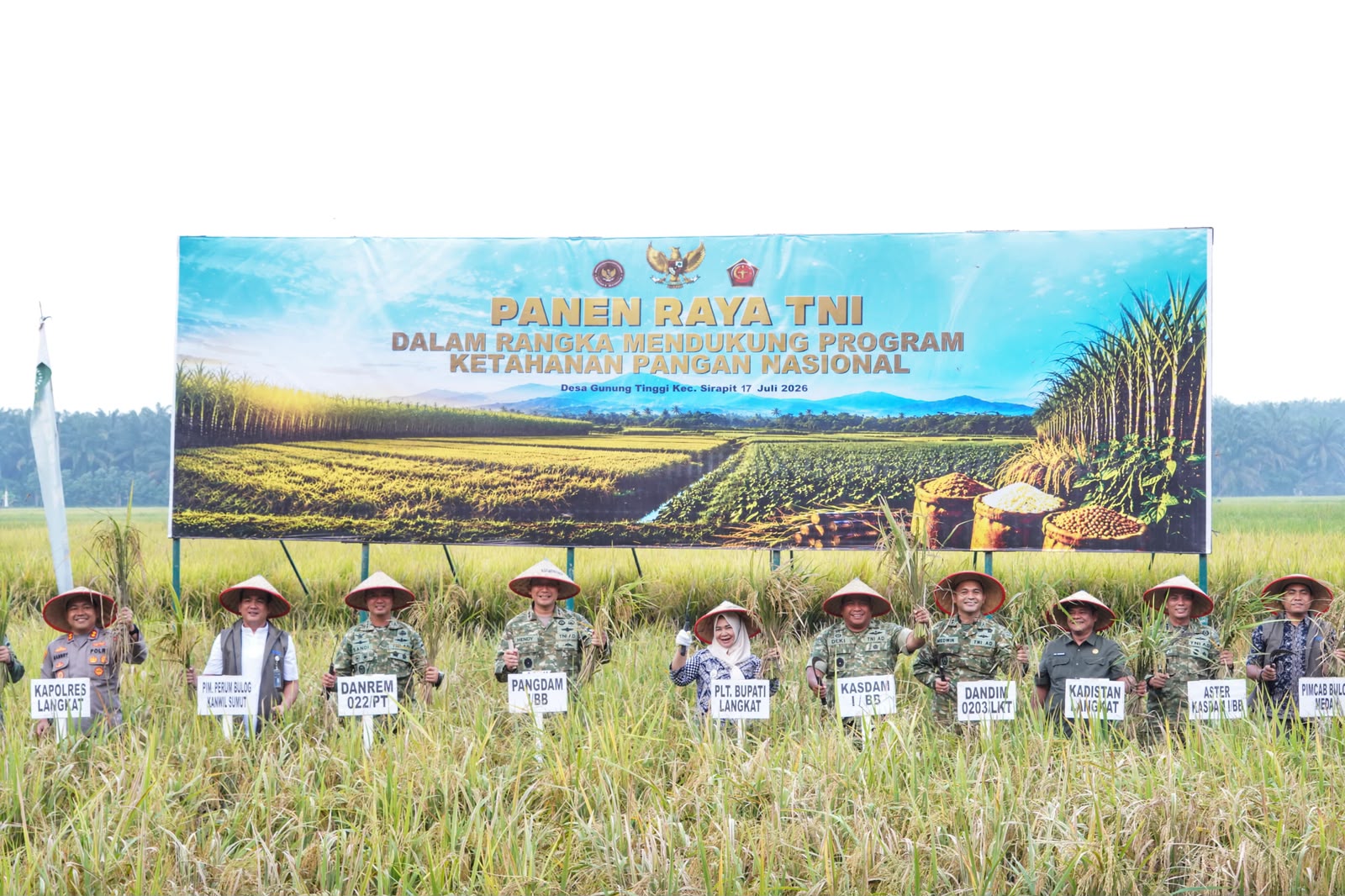 Pangdam I/BB Mayjen TNI Hendy Antariksa Hadiri Panen Raya TNI di Langkat, Dukung Swasembada Pangan Nasional